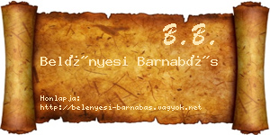 Belényesi Barnabás névjegykártya