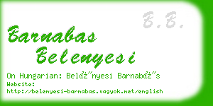 barnabas belenyesi business card